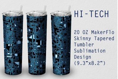 Tumbler Tapered 20 OZ Sublimation Hi-Tech Wrap Design