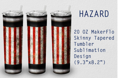 Tumbler Tapered 20 OZ Sublimation Hazard  Wrap Design