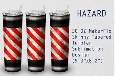 Tumbler Tapered 20 OZ Sublimation Hazard  Wrap Design