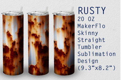 Tumbler Straight 20 OZ Sublimation Rusty Wrap Design