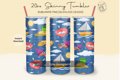Summer Beach 20oz Tumbler Sublimation Wrap