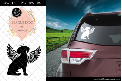 Beagle Dog #8 with Wings SVG, Pet Memorial, RIP Angel