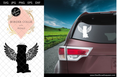 Border Collie #3 with Wings SVG, Pet Memorial, RIP Angel