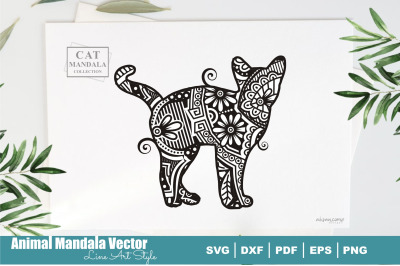 Cat Poodle Mandala &23;3. Boho Style SVG