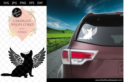 Cardigan Welsh Corgi #4 with Wings SVG, Pet Memorial, RIP Angel