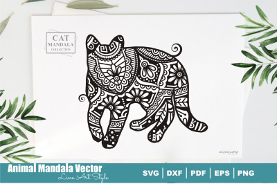 Cat Poodle Mandala &23;6. Boho Style SVG