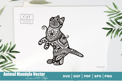 Cat Poodle Mandala &23;8. Boho Style SVG