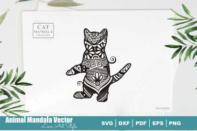 Cat Poodle Mandala &23;10. Boho Style SVG