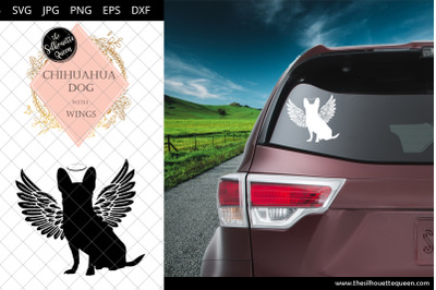 Chihuahua Dog #8 with Wings SVG, Pet Memorial, RIP Angel