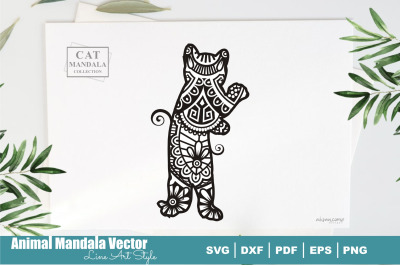 Cat Poodle Mandala #13. Boho Style SVG