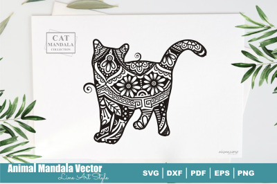 Cat Poodle Mandala #14. Boho Style SVG