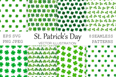 St Patricks Day pattern. Clover pattern. Shamrock pattern