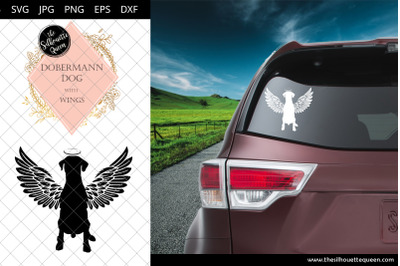 Dobermann Dog #2 with Wings SVG, Pet Memorial, RIP Angel