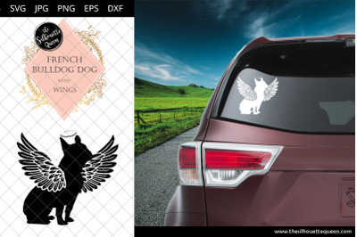 French Bulldog Dog #9 with Wings SVG, Pet Memorial, RIP Angel