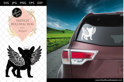 French Bulldog Dog #10 with Wings SVG, Pet Memorial, RIP Angel