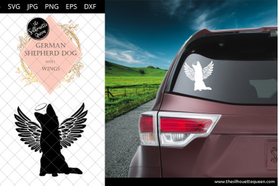 German Shepherd Dog #4 with Wings SVG, Pet Memorial, RIP Angel