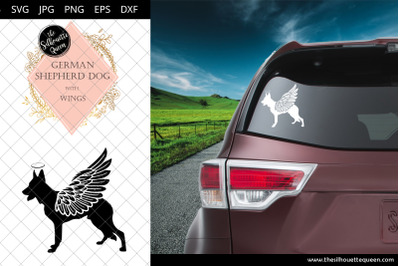 German Shepherd Dog #7 with Wings SVG, Pet Memorial, RIP Angel