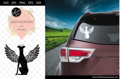 Greyhound #2 with Wings SVG, Pet Memorial, RIP Angel, In Loving Memory