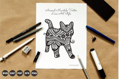 Cat Poodle Mandala &23;16. Boho Style SVG