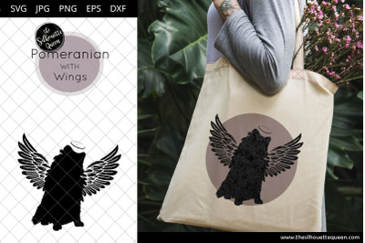 Pomeranian #4 with Wings SVG, Pet Memorial, RIP Angel