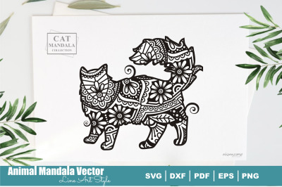 Cat Poodle Mandala &23;18. Boho Style SVG