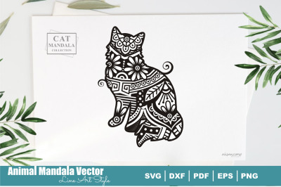 Cat Poodle Mandala &23;19. Boho Style SVG