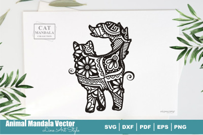 Cat Poodle Mandala #21. Boho Style SVG