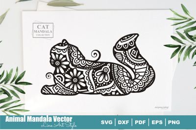 Cat Poodle Mandala #22 . Boho Style SVG