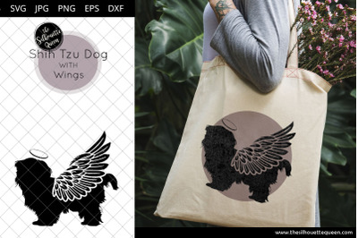 Shih Tzu Dog #7 with Wings SVG, Pet Memorial, RIP Angel