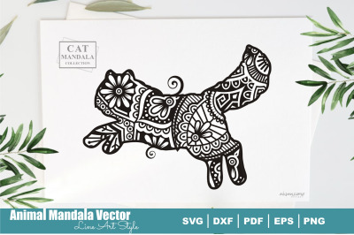 Cat Poodle Mandala #23 . Boho Style SVG