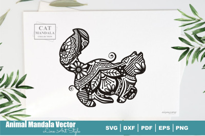Cat Poodle Mandala #24 . Boho Style SVG