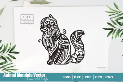 Cat Poodle Mandala #25 . Boho Style SVG