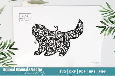 Cat Poodle Mandala #26 . Boho Style SVG