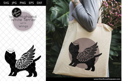 West Highland White Terrier #5 with Wings SVG, Pet Memorial