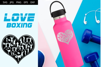 Boxing Men Love SVG Cut File Design, Silhouette, Cricut