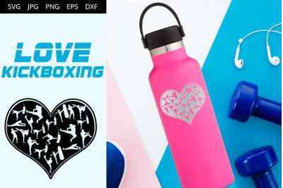 Kickboxing Love SVG Cut File Design, Silhouette, Cricut