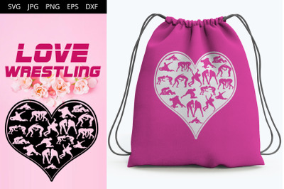 Wrestling Women Love SVG Cut File Design, Silhouette, Cricut