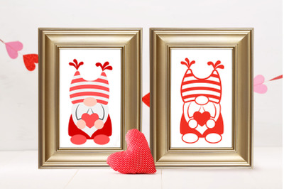 Valentine Gnome Holding Heart | SVG | PNG | DXF | EPS