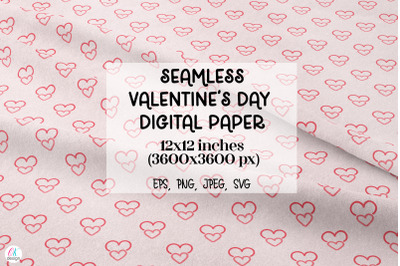Seamless Valentines Day Digital paper. Valentines day seamless pattern