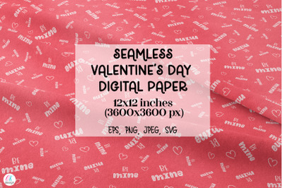 Seamless Valentines Day Digital paper. Valentines day seamless pattern