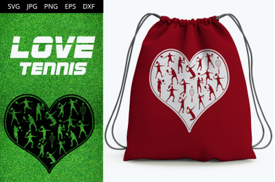 Tennis Men Love SVG Cut File Design, Silhouette, Cricut