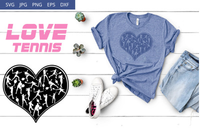 Tennis Women Love SVG Cut File Design, Silhouette, Cricut