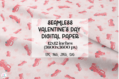 Seamless Valentine&#039;s Day Digital paper.Valentines day seamless pattern