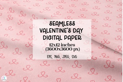 Seamless Valentine&#039;s Day Digital paper. Valentines day seamless patter