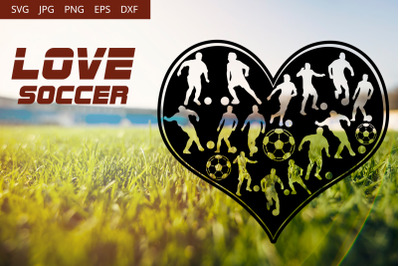 Soccer Love SVG Cut File Design, Silhouette, Cricut, Heart  Soccer