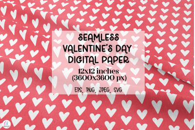 Seamless Valentine&#039;s Day Digital paper. Valentines day seamless patter