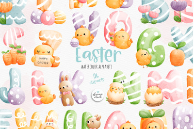 Easter chicken alphabets, Easter fonts