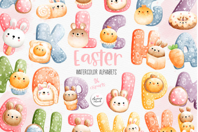 Easter snacks alphabets, Easter fonts