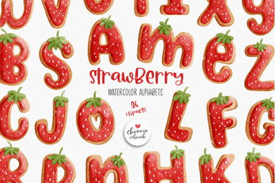 Strawberry cookies alphabet, Strawberry alphabet