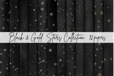 Black Papers with Gold &amp; Silver Stars